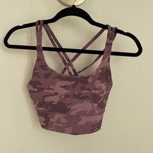 Lululemon Pink/Purple Camo Long Line Sports Bra